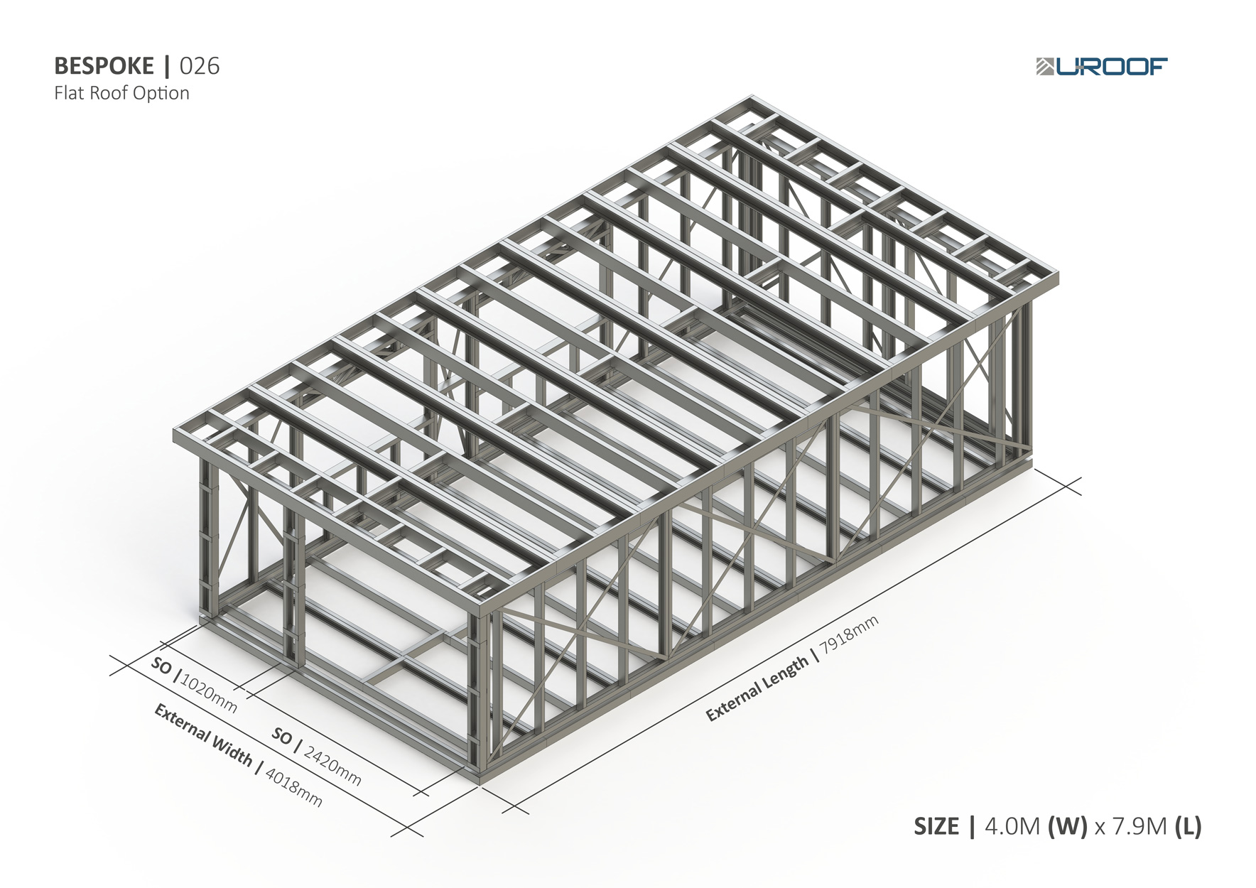 Bespoke Garden Room | Bespoke 026 Flat - U-Roof