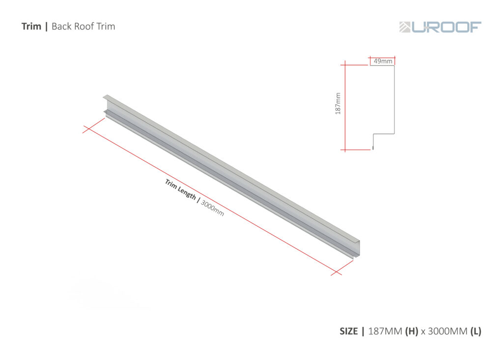 Plastisol Back Roof Trim - U-Roof