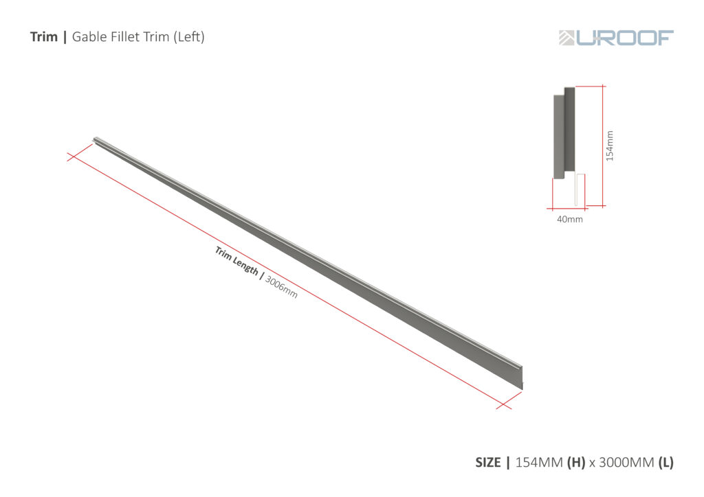 Plastisol Gable Fillet Trim (Left) - U-Roof