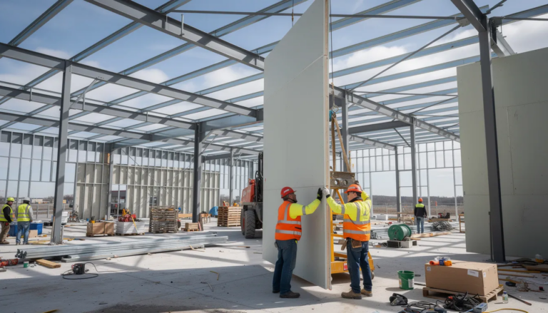 Light Weight Steel Framing Being Installed